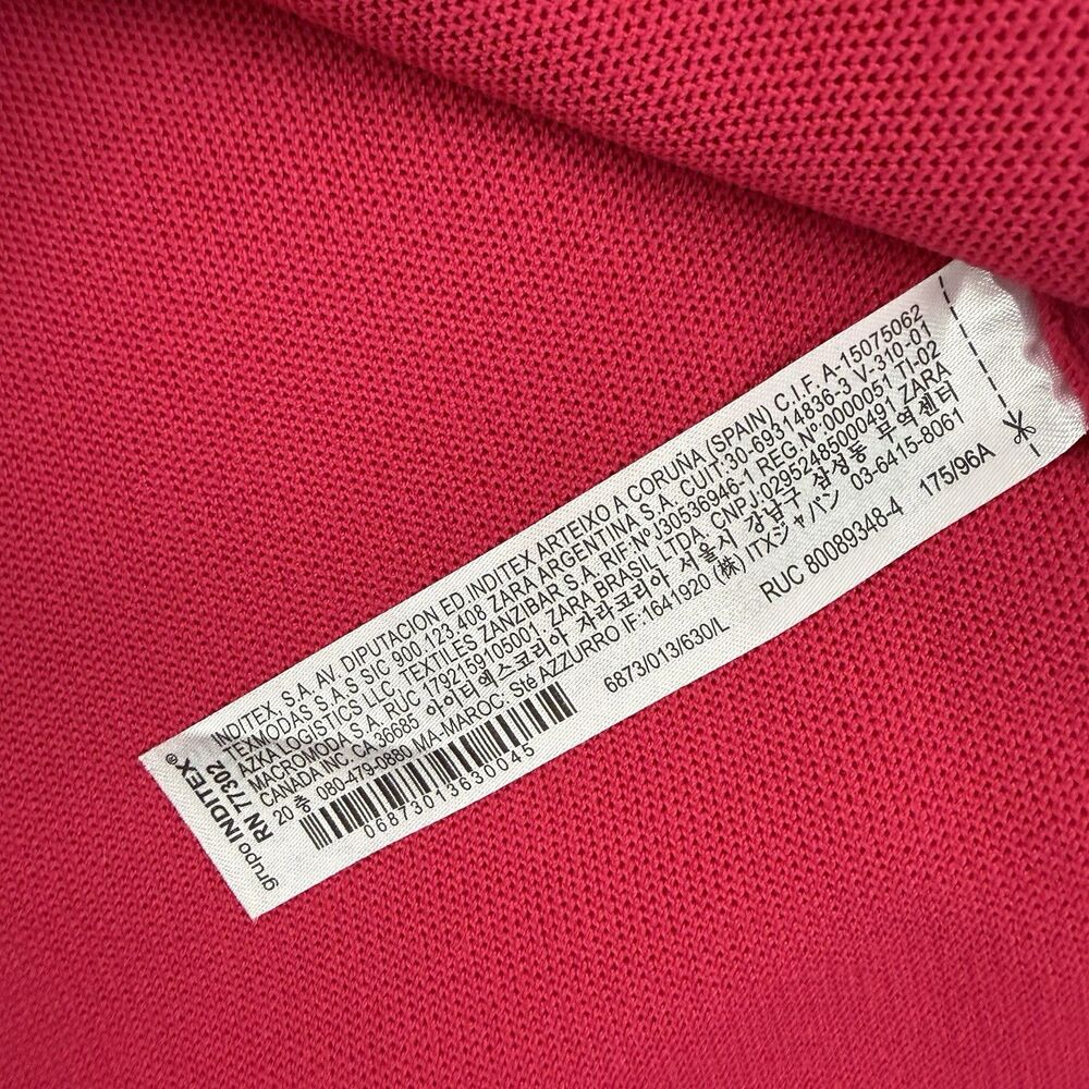 NEW ZARA Strapless Pink Maxi Dress Women Large Fuchsia Pink Fit Flare Knit - Picture 8 of 11